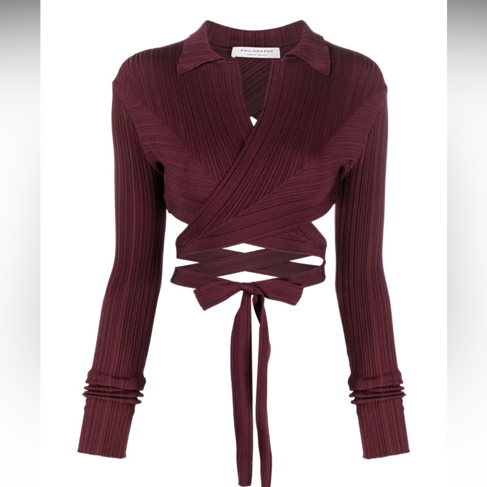 Philosophy Di Lorenzo wrap-around cropped shirt Size USA 6 with Tags